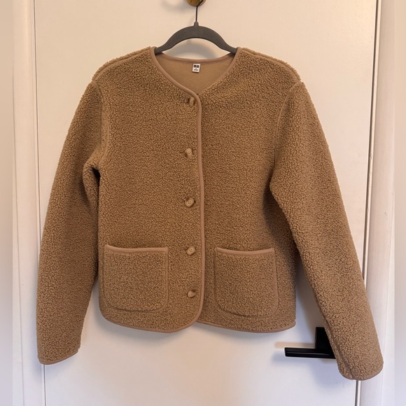 Uniqlo Jackets & Blazers - UNIQLO Sherpa with Fleece Lined Button-Down Jacket, Taupe, Small